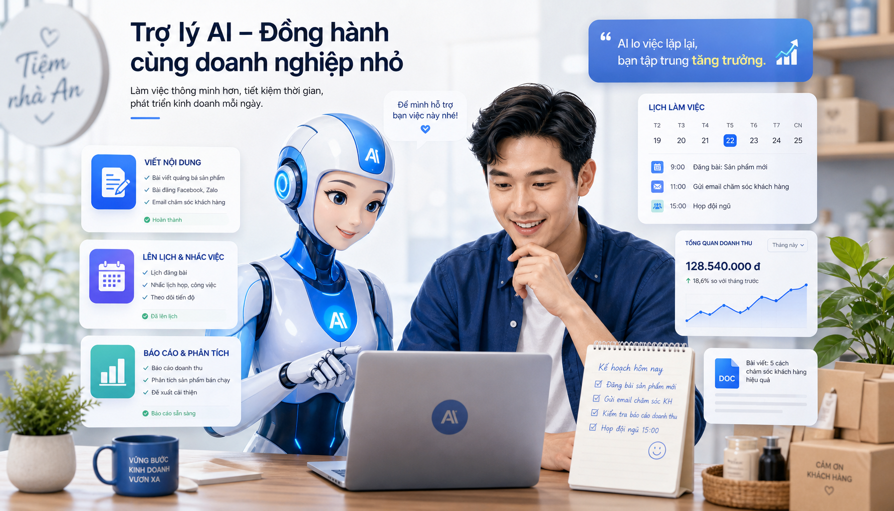Nhân viên AI hỗ trợ doanh nghiệp nhỏ làm việc hiệu quả hơn